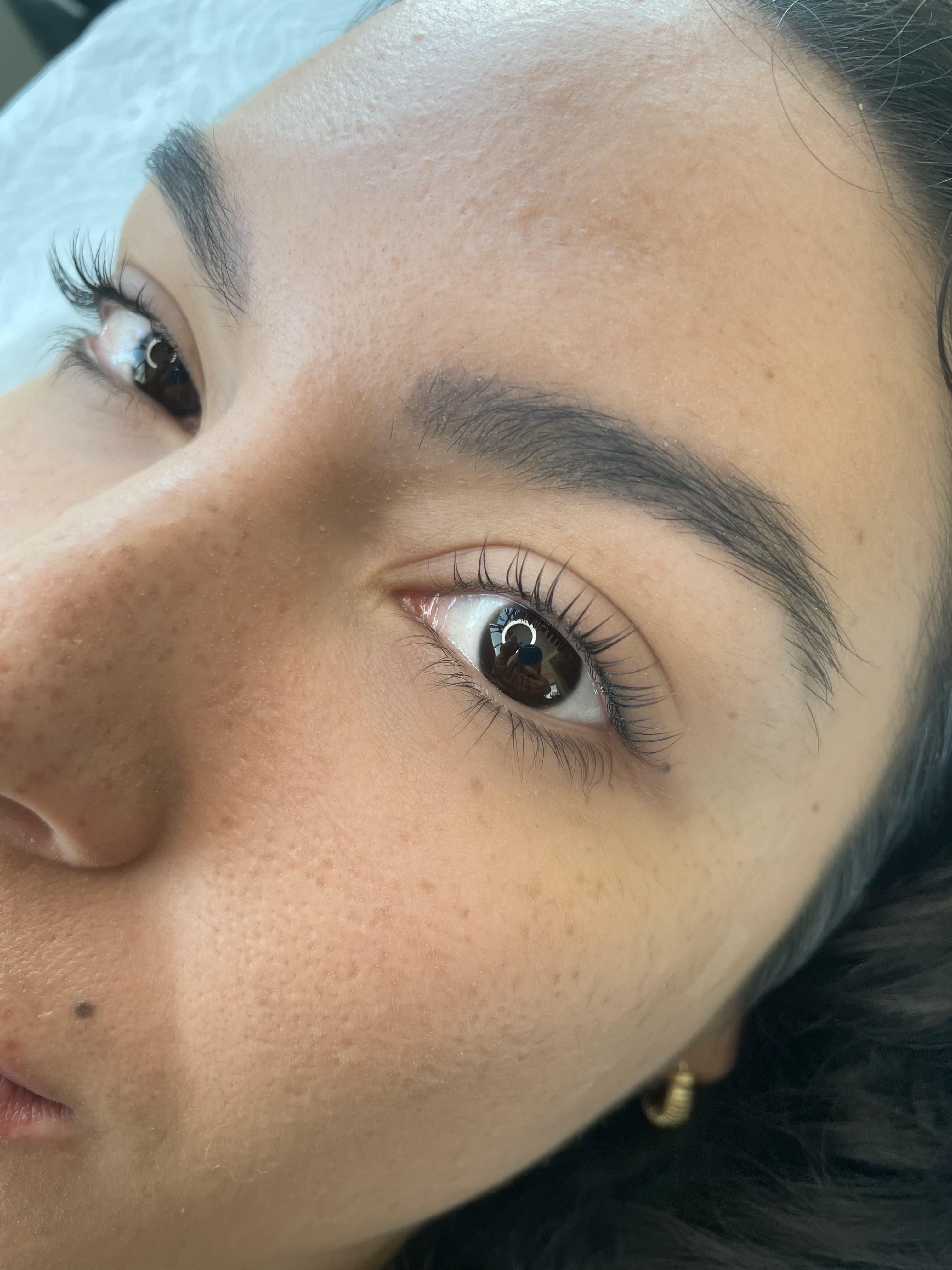 Lash extensions portfolio - Before and after lash lift result with defined, lifted lashes. in San Diego